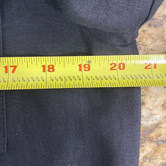 Cheetah B Sherrie Bloom Black Linen Long Sleeves Collared Dress - Picture 10 of 11